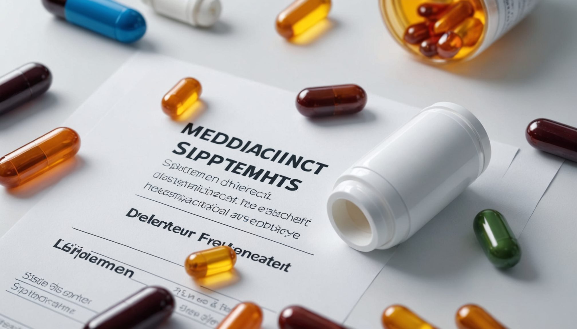 Illustration of natural and clinical libido supplements with medical icons and hormones
